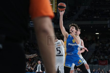 Photo for Sorkin Roman  of Maccabi Tel Aviv during the Turkish Airlines EuroLeague  match between Real Madrid and Maccabi Tel Aviv at WiZink  on January 30, 2024 in Madrid, Spain. - Royalty Free Image