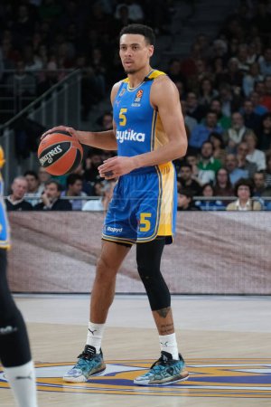Photo for Baldwin Wade  of Maccabi Tel Aviv during the Turkish Airlines EuroLeague  match between Real Madrid and Maccabi Tel Aviv at WiZink  on January 30, 2024 in Madrid, Spain. - Royalty Free Image