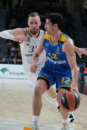 Photo for Dibartolomeo John  of Maccabi Tel Aviv during the Turkish Airlines EuroLeague  match between Real Madrid and Maccabi Tel Aviv at WiZink  on January 30, 2024 in Madrid, Spain. - Royalty Free Image