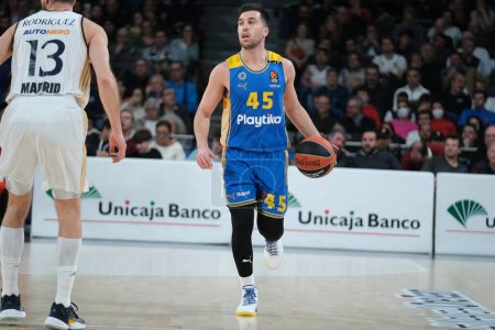 Photo for Blatt Tamir  of Maccabi Tel Aviv during the Turkish Airlines EuroLeague  match between Real Madrid and Maccabi Tel Aviv at WiZink  on January 30, 2024 in Madrid, Spain. - Royalty Free Image