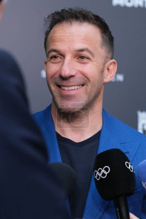 Photo for Laureus Academy Member Alessandro del Piero poses with The Laureus World Sports Award trophy during the Laureus World Sports Awards 2024 nominations announcement at Real Casa de Correos on February 26, 2024 in Madrid, Spain - Royalty Free Image