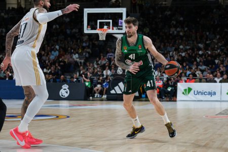 Photo for Hernang?mez Juan  of Panathinaikos  during the Turkish Airlines EuroLeague, basketball  between Real Madrid and Panathinaikos Athens at Wizink Center February 29, 2024 in Madrid Spain - Royalty Free Image