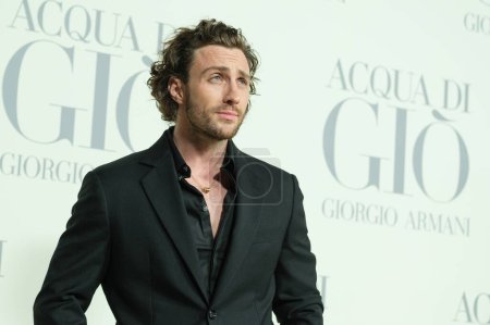 Photo for Aaron Taylor Johnson attends the Madrid photocall for "ACQUA DI GIO" By Giorgio Armani at Matadero Madrid on March 07, 2024 in Madrid, Spain. - Royalty Free Image