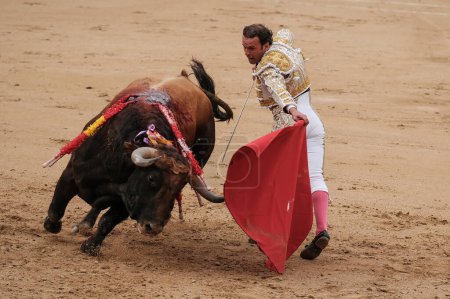 Photo for The bullfighter Antonio Ferrera during the bullfight of Corrida Toros de Domingo de Ramos Toros in the Plaza de las Ventas in Madrid March 24 2024 Spain - Royalty Free Image