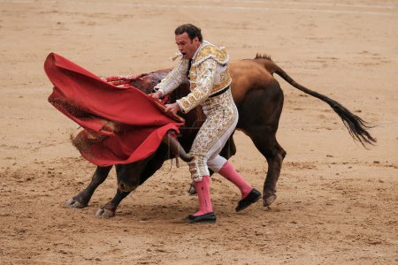 Photo for The bullfighter Antonio Ferrera during the bullfight of Corrida Toros de Domingo de Ramos Toros in the Plaza de las Ventas in Madrid March 24 2024 Spain - Royalty Free Image