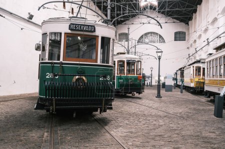Téléchargez les photos : Musée du tramway de Porto. Museu do Carro Elctrico. Ancienne centrale électrique abritant un musée dédié à l'histoire du tramway à Porto. 2 avril 2024 Portugal - en image libre de droit
