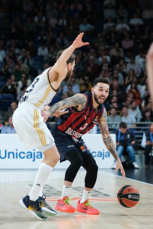 Photo for Chiozza Chris  of Baskonia Vitoria  during the Turkish Airlines EuroLeague  match between Real Madrid and Baskonia Vitoria Gasteiz at WiZink Center on April 5 2024 in Madrid Spain - Royalty Free Image