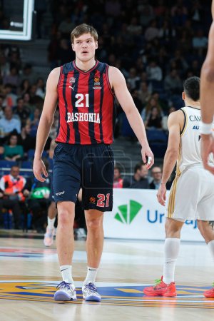 Photo for Kotsar Maik Kalev  of Baskonia Vitoria  during the Turkish Airlines EuroLeague  match between Real Madrid and Baskonia Vitoria Gasteiz at WiZink Center on April 5 2024 in Madrid Spain - Royalty Free Image