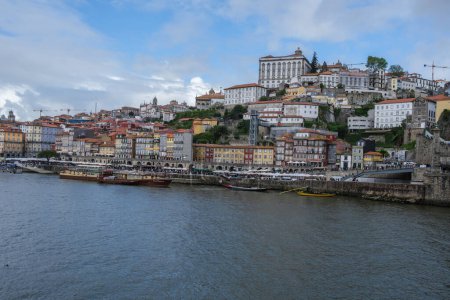 Photo for View of the Porto Riviera, stretching along thee Douro River between the cities of Porto and Vila Nova de Gaia, April 15, 2024 in Portugal. - Royalty Free Image