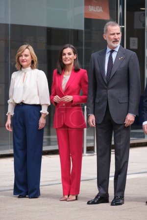 Photo for King Felipe VI of Spain and Queen Letizia of Spain attend a commemorative act for the Spanish participation in the Olympic Games Barcelona  1992 at the COE on April 26, 2024 in Madrid, Spain. - Royalty Free Image