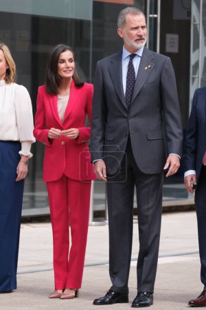 Photo for King Felipe VI of Spain and Queen Letizia of Spain attend a commemorative act for the Spanish participation in the Olympic Games Barcelona  1992 at the COE on April 26, 2024 in Madrid, Spain. - Royalty Free Image