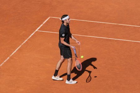 Photo for Taylor Fritz of USA against Andrey Rublev during the Men's Singles semi-final match on Day Eleven of Mutua Madrid Open at La Caja Magica on May 03, 2024 in Madrid, Spain. - Royalty Free Image