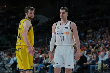 Photo for Mario Hezonja   of Real Madrid  during 1st match of Quarter Finals of Liga Endesa ACB between Real Madrid and Gran Canaria at WiZink Center on May 15, 2024 in Madrid Spain - Royalty Free Image