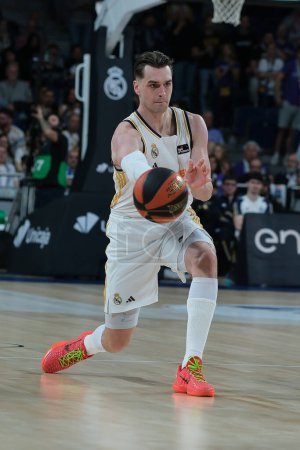 Photo for Alberto Abalde   of Real Madrid  during 1st match of Quarter Finals of Liga Endesa ACB between Real Madrid and Gran Canaria at WiZink Center on May 15, 2024 in Madrid Spain - Royalty Free Image