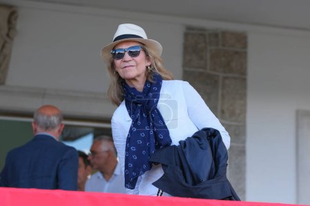 Photo for Princess Elena of Borbon iduring the Longines Global Champions Tour Madrid at Club de Campo Villa de Madrid on May 19, 2024, in Madrid, Spain. - Royalty Free Image