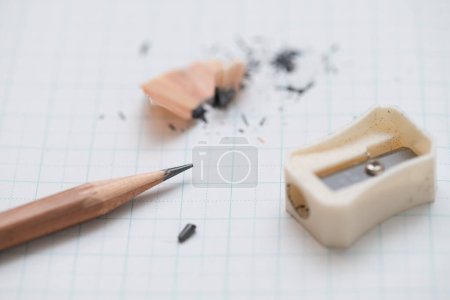 Photo for Pencil, pencil sharpener and dregs - Royalty Free Image