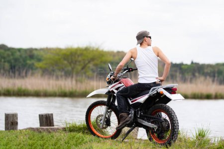 Photo for Off road bike and man - Royalty Free Image