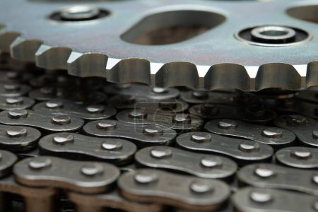 Photo for New iron chains and gears - Royalty Free Image