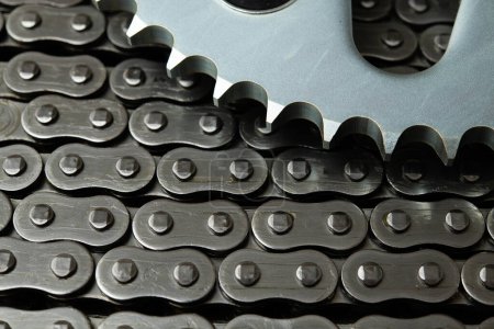 Photo for New iron chains and gears - Royalty Free Image