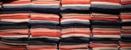 Téléchargez les photos : Beaucoup de serviettes exposées au magasin - en image libre de droit