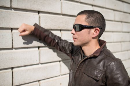 Photo for Man with sunglasses on eyes - Royalty Free Image