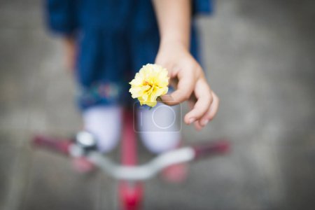 Téléchargez les photos : Petite fille à présenter fleur - en image libre de droit