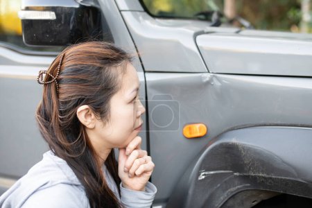 A woman suffering from a traffic accident