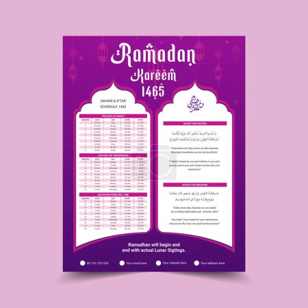 Ramadan calendar iftar schedule template
