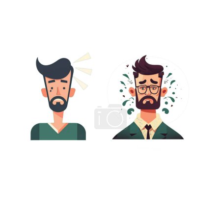 Illustration for Sad Man with stress - Royalty Free Image
