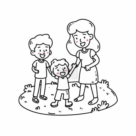 Illustration for Family Support little memeber of family, - Royalty Free Image