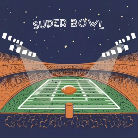 Ilustración de Super Bowl Estadio Estadio Americano Juego de Fútbol bandera, Plantilla - Imagen libre de derechos