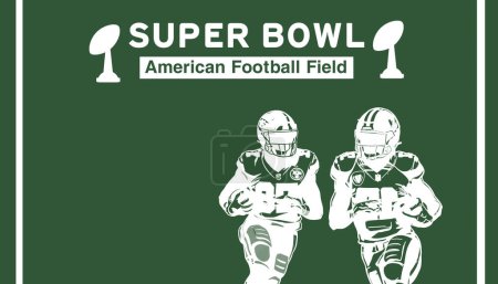 Illustration for Super Bowl American Field Football Game banner, Template Design, - Royalty Free Image