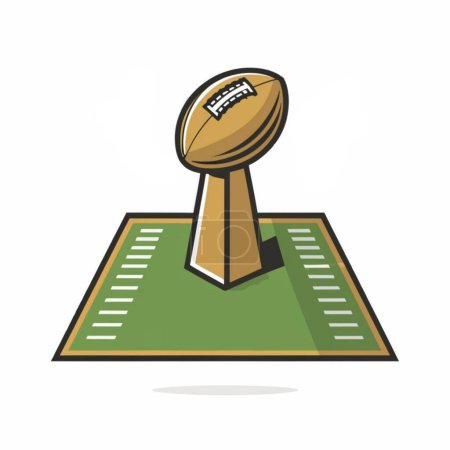 Illustration for Trophy vector Design for American Football Field, Super Bowl, - Royalty Free Image