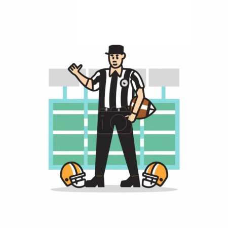 Illustration for Referee vector Design for American Football Field, Super Bowl, - Royalty Free Image