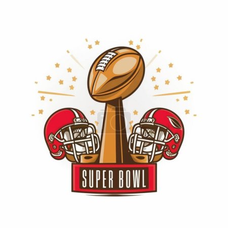 Trophy Vector Design for American Football Field, Super Bowl