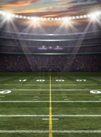 Illustration for Super Bowl American Stadium Field Football Game banner, Template - Royalty Free Image