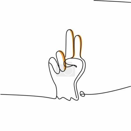 Illustration for Foam Finger, Continues Line style - Royalty Free Image