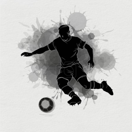 Fußballer-Silhouette und Vektorillustration, anderer Stil, 
