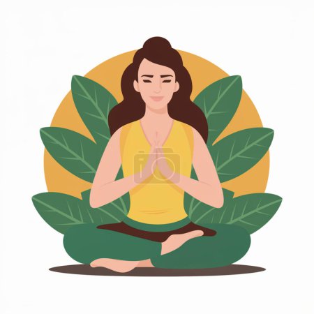Ayurveda Yoga, vecteur de méditation clipart design 