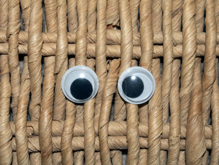 Funny Wiggle Google Eyes on Fabric Silly Background