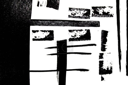 A Abstract black and white brush strokes painted on white paper.background.