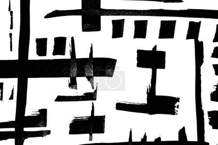 A Abstract black and white brush strokes painted on white paper.background.