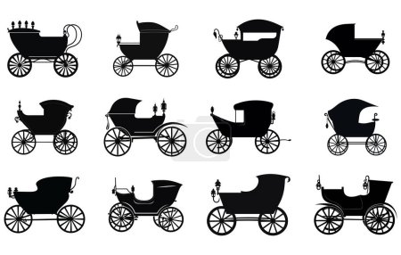Téléchargez les illustrations : Silhouette de chariot buggy, illustration vectorielle de chariot buggy - en licence libre de droit