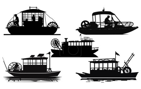 AirBoat silhouette collection, Airboat Adventures vector