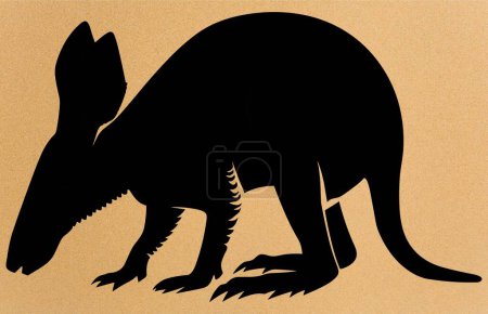 Vector Logo Ilustración Aardvark Walking Silhouette, Aardvark Silhouette vector, Wild Animal