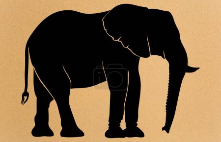 African Elephant Animal silhouette, Wild African Elephant Silhouette