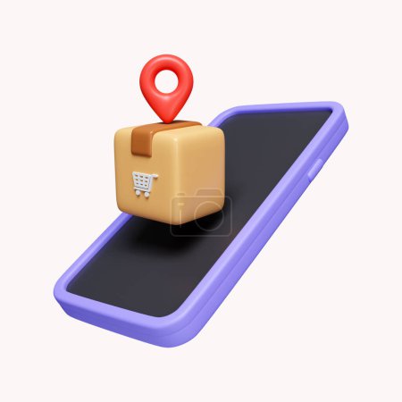 Photo for 3d Icons Related to Express Delivery Process, Delivery Home, Contactless and Order Curbside Pickup Online. icon isolated on white background. 3d rendering illustration. Clipping path.. - Royalty Free Image