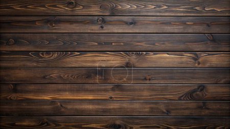 Tableros de madera oscura con grano y textura. Fondo de madera plana con líneas horizontales paralelas.
