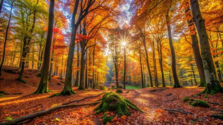 Farbe Herbst Wald, Naht Hintergrund 