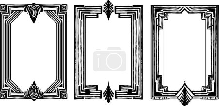 Illustration for Set of three art deco style borders, frames - Royalty Free Image